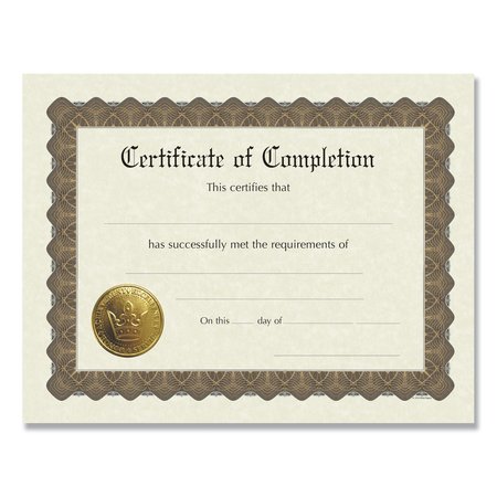 GREAT PAPERS! Ready-to-Use Certificates, 11 x 8.5, Ivory/Brown, Completion, PK6 930400